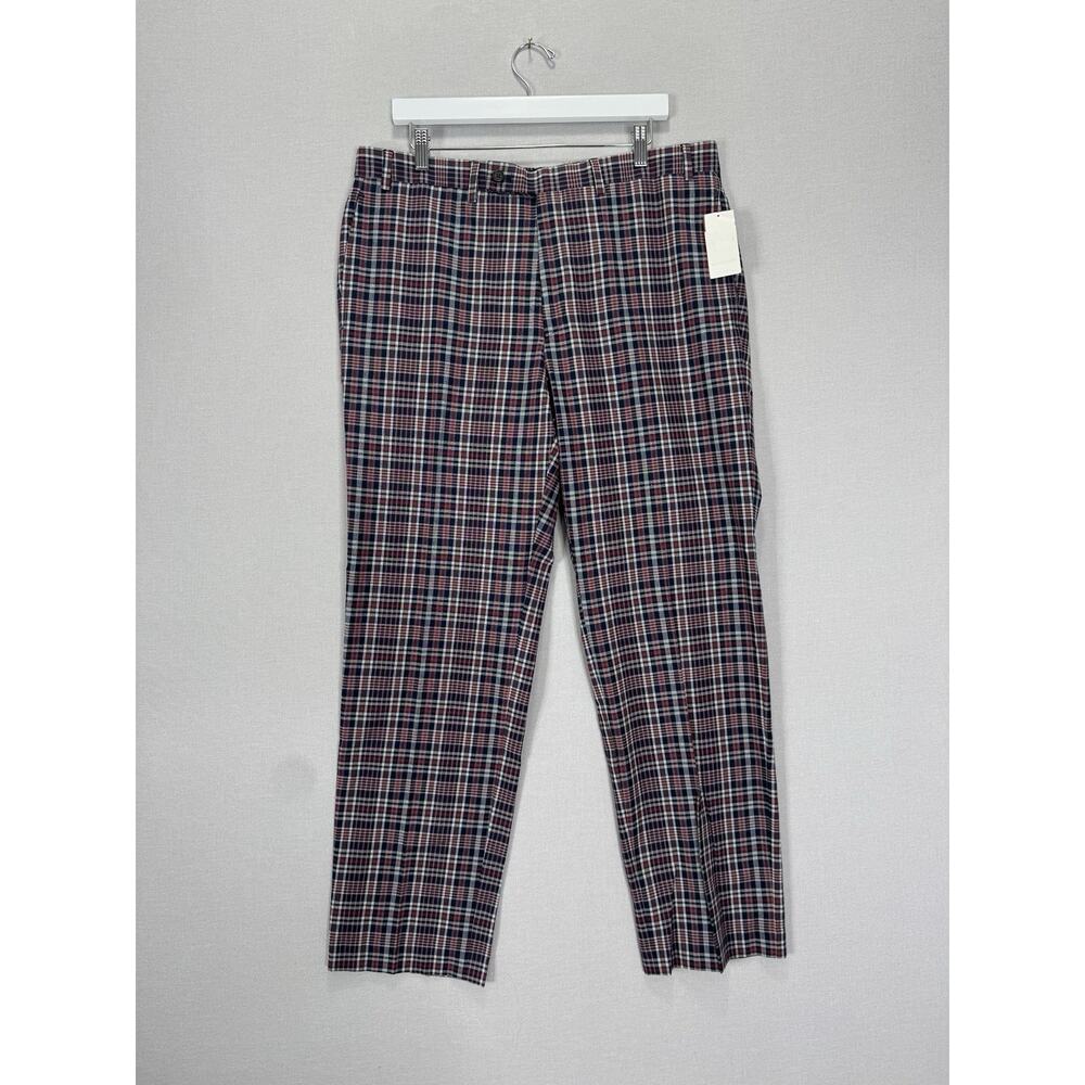 Lauren Ralph Lauren Dress Pant Mens 36x32 Blue Plaid Flat Front Preppy Old Money